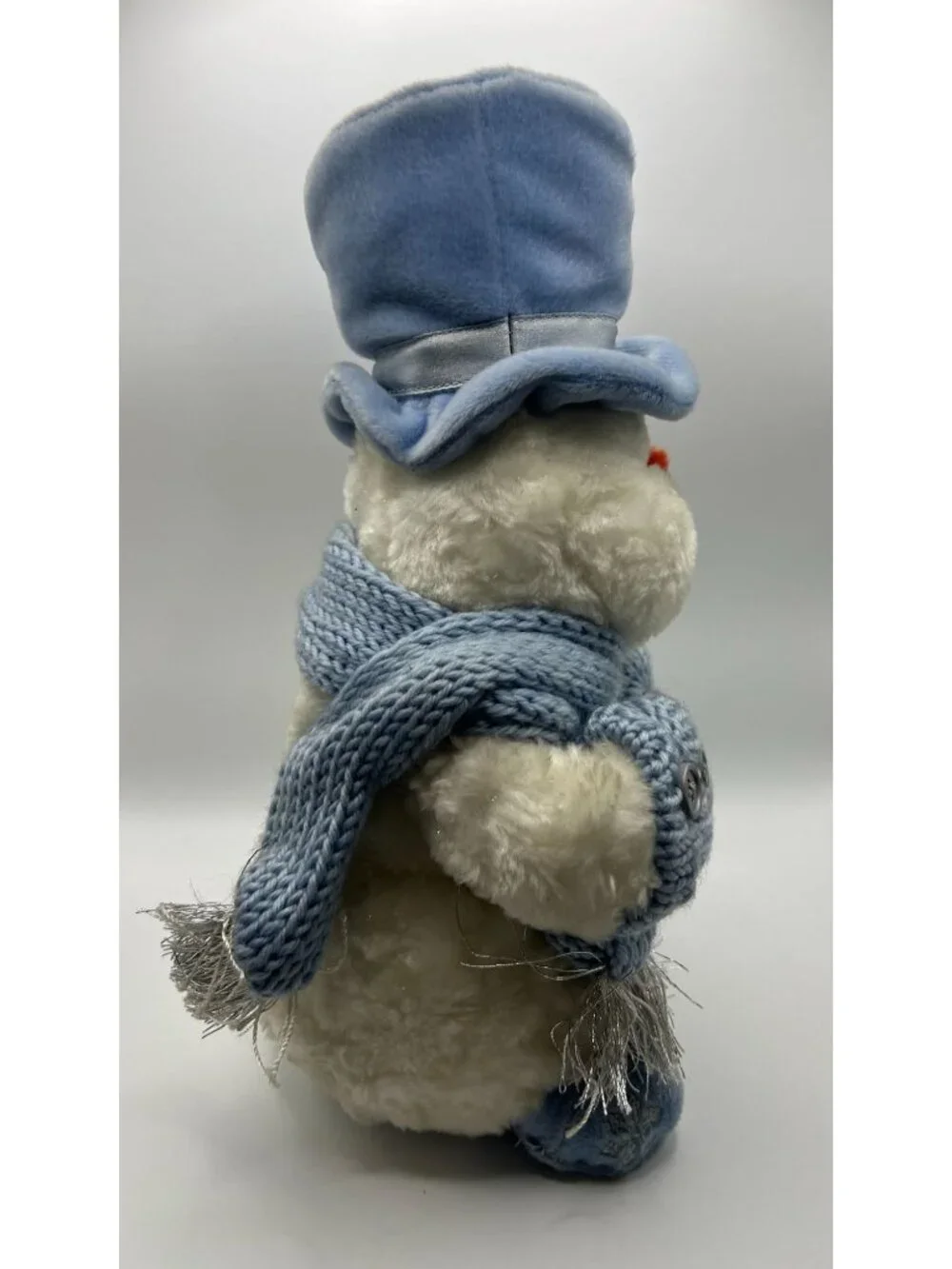 Snow Buddies Plush Snowman With Blue Hat Knit Scarf & Mittens Sparkling Accents
